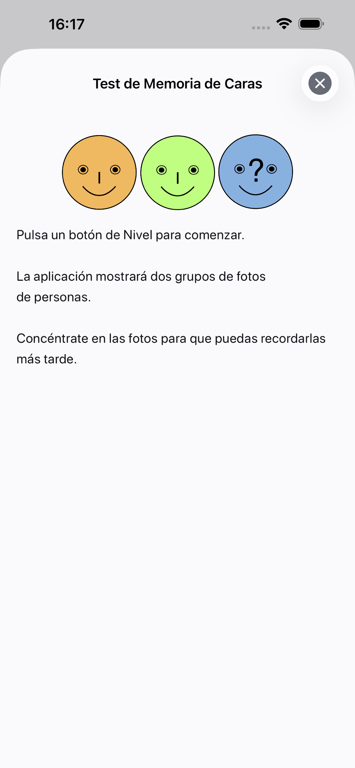 Hoja de instrucciones de selección de nivel